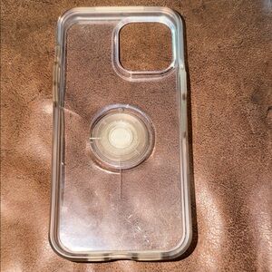 Transparent Otterbox Symmetry + PopSocket for iPhone 12 ProMax and 13 ProMax